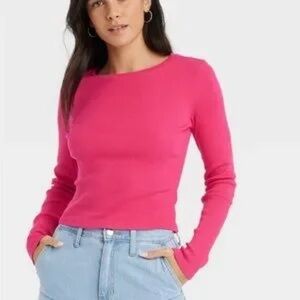 Universal Threads Pink Ribbed Longsleeve Size XXL